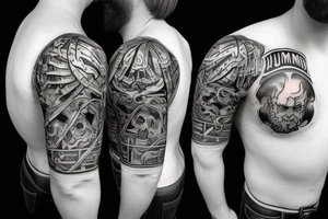 Drummond Clan chest and half arm “Gang Warily” tattoo idea