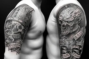 Drummond Clan chest and half arm “Gang Warily” tattoo idea