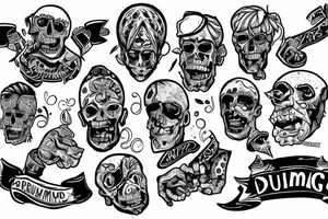 chest and half arm “Gang Warily” and “Drummond” in it tattoo idea