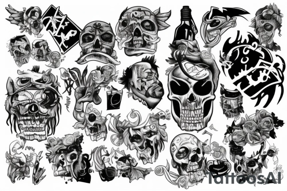 Half chest and half arm must include “Gang Warily” and “Drummond” in it tattoo idea