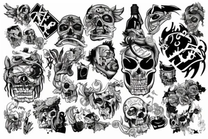 Half chest and half arm must include “Gang Warily” and “Drummond” in it tattoo idea
