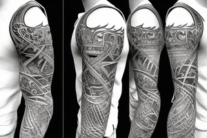 Scottish shoulder and half arm tattoo idea