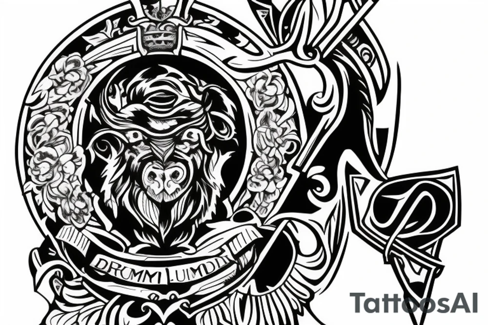 Clan Drummond emblem on my shoulder and half arm tattoo idea