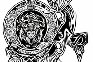 Clan Drummond emblem on my shoulder and half arm tattoo idea