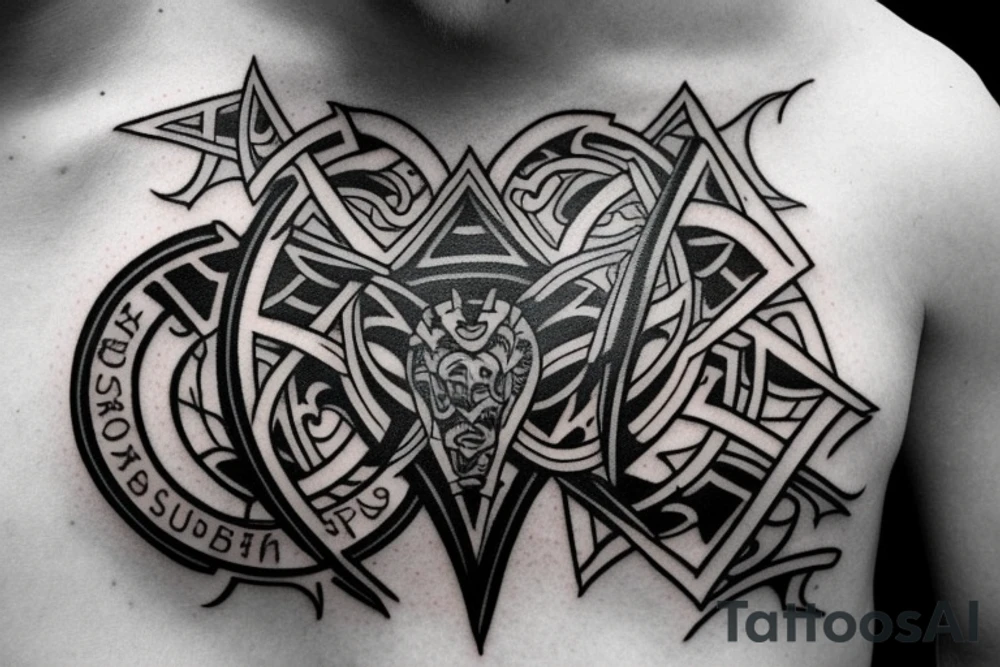 Clan Drummond emblem on my half chest, shoulder and half arm tattoo idea