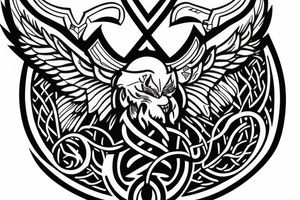 Clan Drummond emblem on half chest, shoulder and half arm tattoo idea