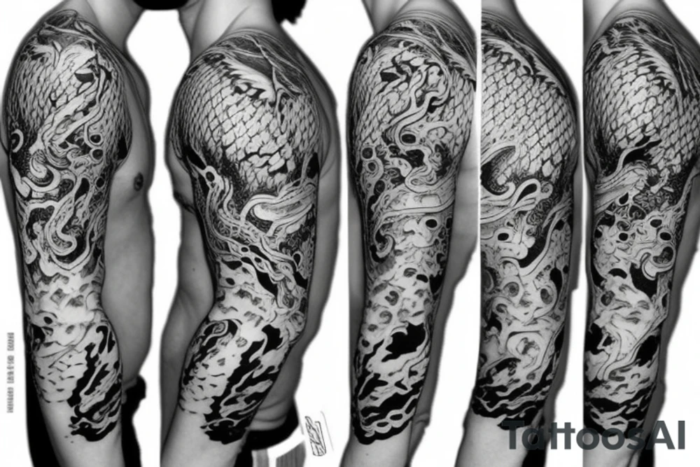 Splattering dragon half sleeve
Black and white tattoo idea Splattering dragon half sleeve
Black and white tattoo idea