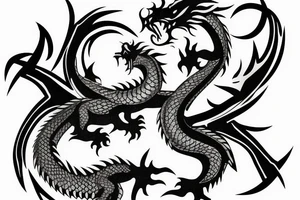 Splattering dragon half sleeve
Black and white tattoo idea