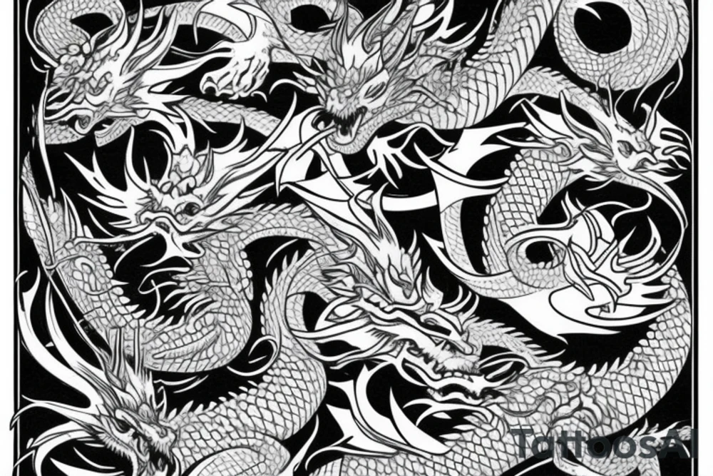 Full chest tattoo
Dragons tattoo idea