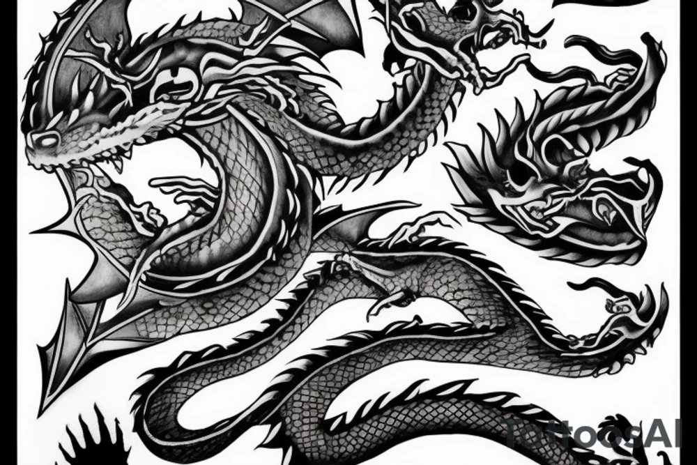 Dragons chest tattoo tattoo idea