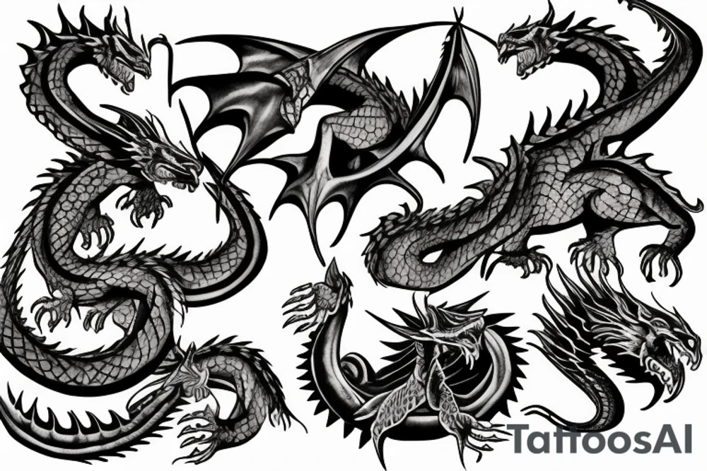 Dragons chest tattoo tattoo idea