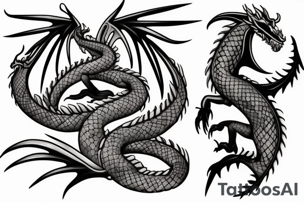 Dragons chest tattoo tattoo idea