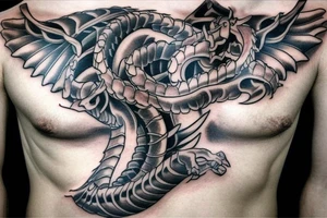 Dragons chest tattoo tattoo idea
