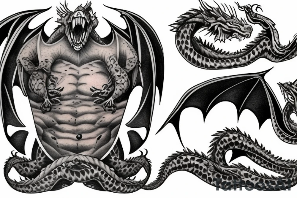 Dragons chest tattoo tattoo idea