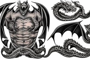 Dragons chest tattoo tattoo idea
