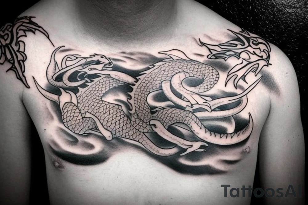 Dragons chest tattoo tattoo idea