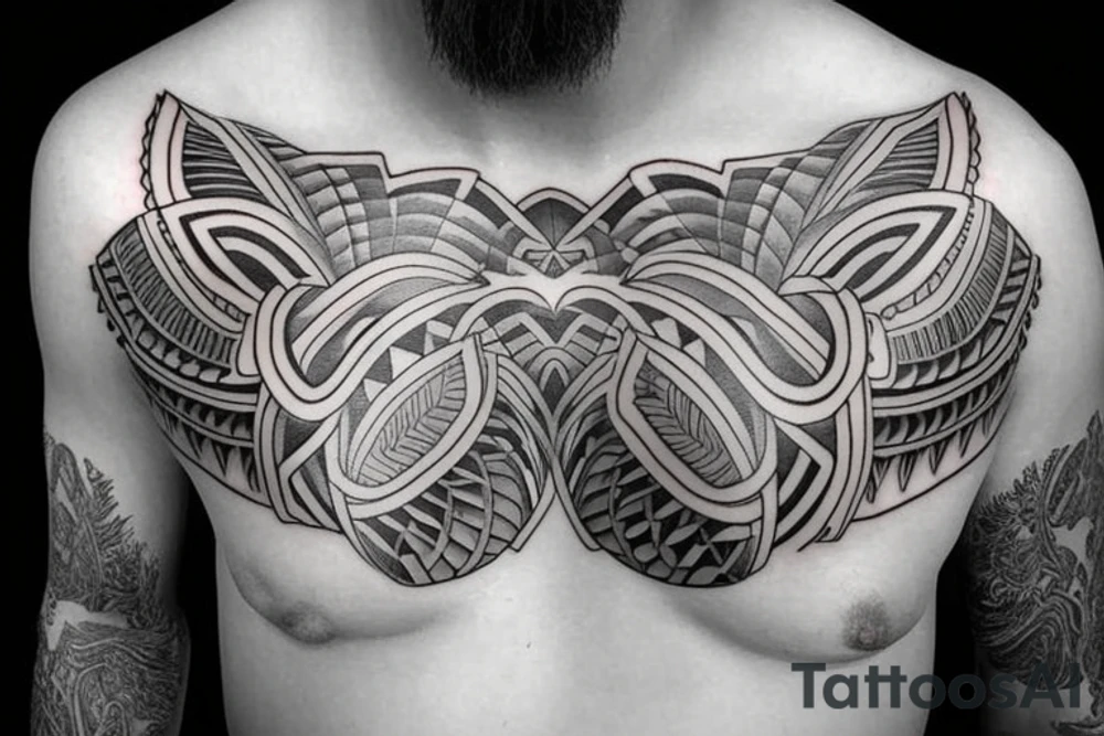 Something symmetric chest tattoo idea