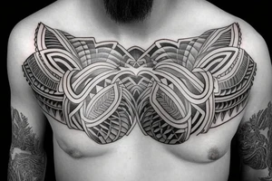 Something symmetric chest tattoo idea