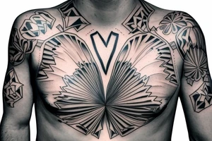 Something symmetric chest tattoo idea