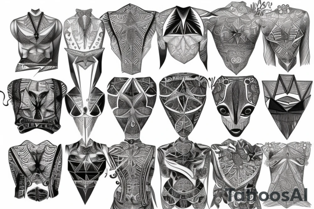 Something symmetric chest tattoo idea