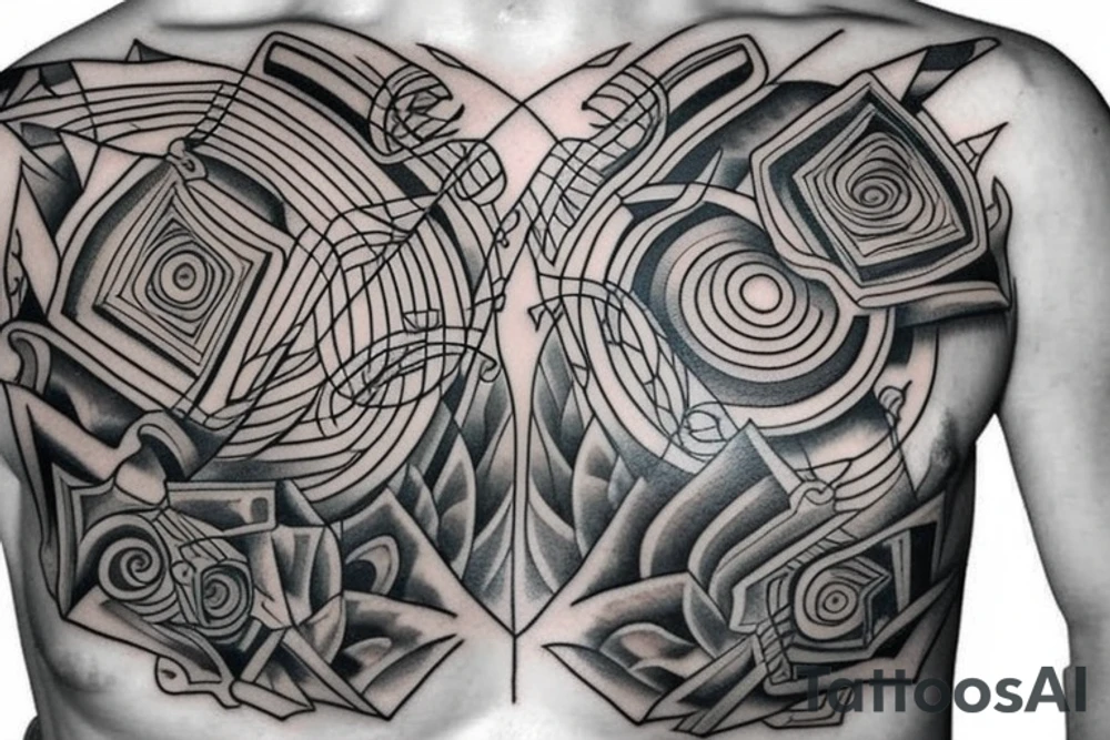 Something symmetric chest tattoo idea