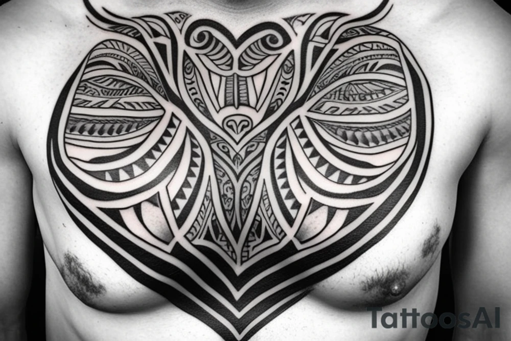 Symmetric chest tattoo idea