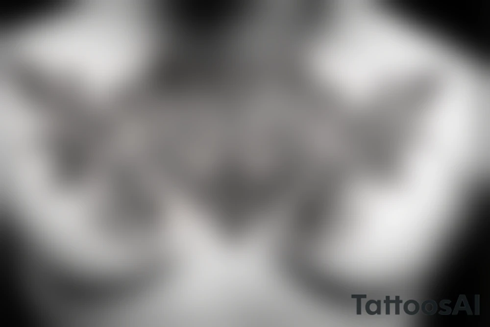 Symmetric chest tattoo idea