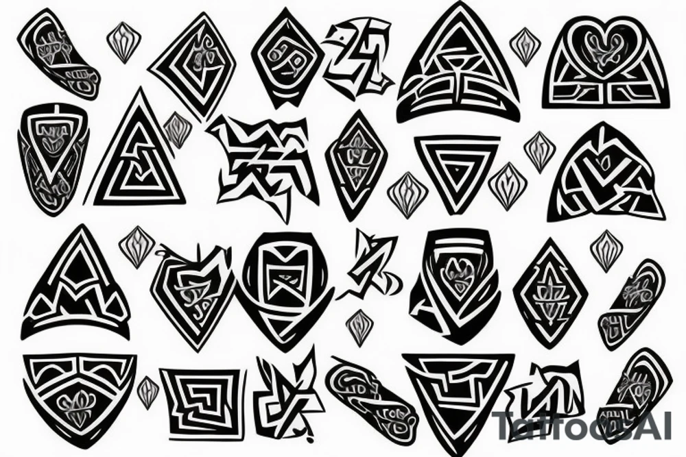Symmetric chest tattoo of nordic mytology tattoo idea