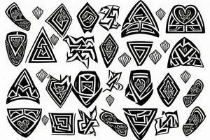 Symmetric chest tattoo of nordic mytology tattoo idea