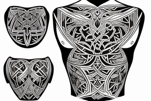 Symmetric chest tattoo of nordic mytology tattoo idea