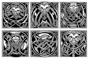 Symmetric chest tattoo of viking mytology tattoo idea