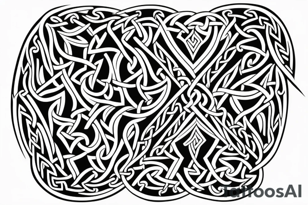 Symmetric chest tattoo of viking mytology tattoo idea