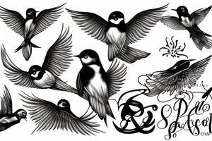 Black swallows tattoo idea