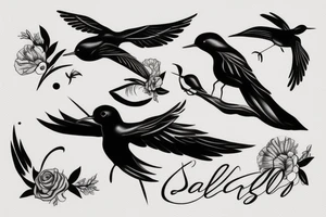 2 swallows in love tattoo idea