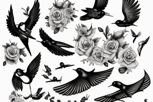 2 swallows in love tattoo idea