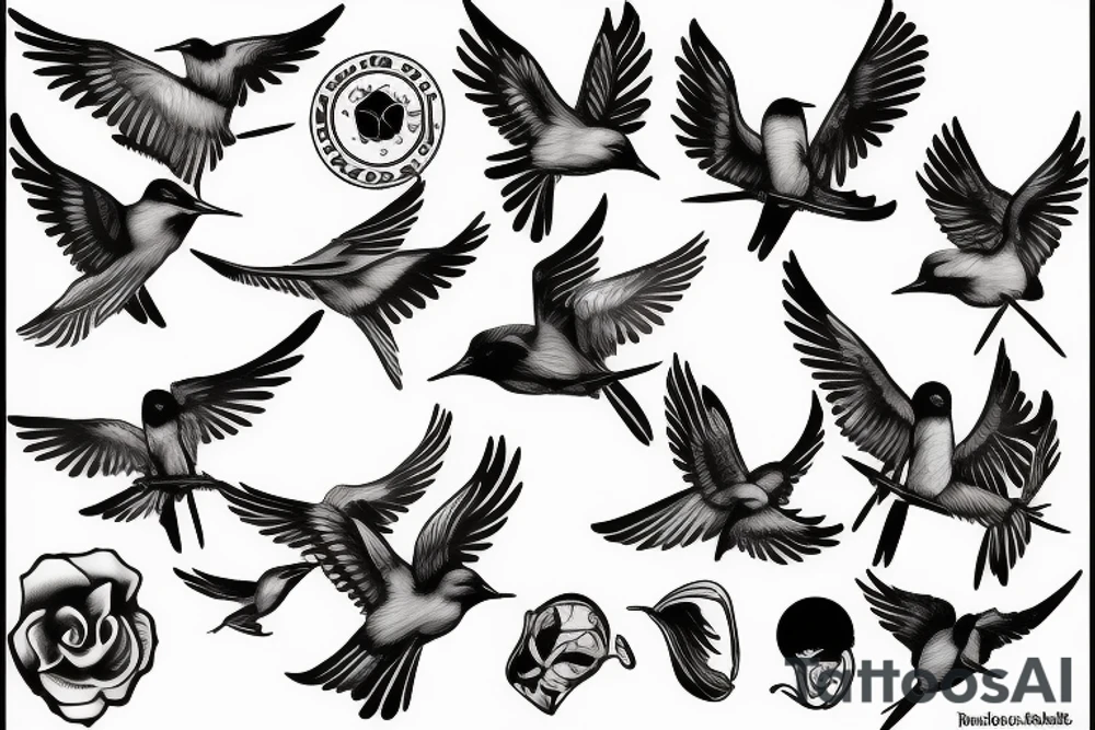 2 swallows tattoo idea