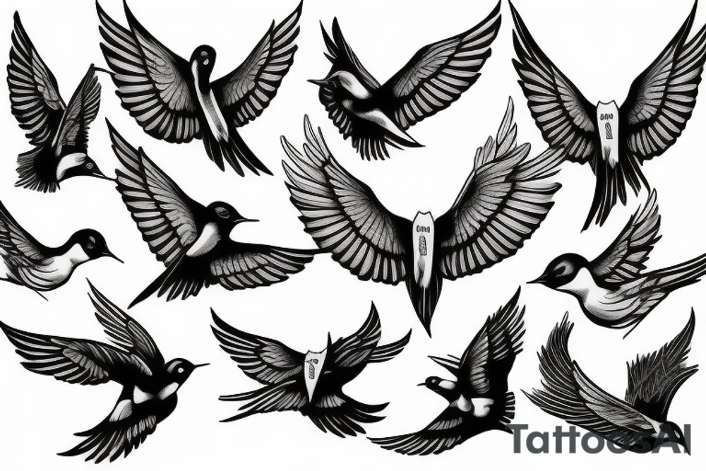 2 swallows tattoo idea
