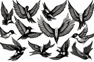 2 swallows tattoo idea