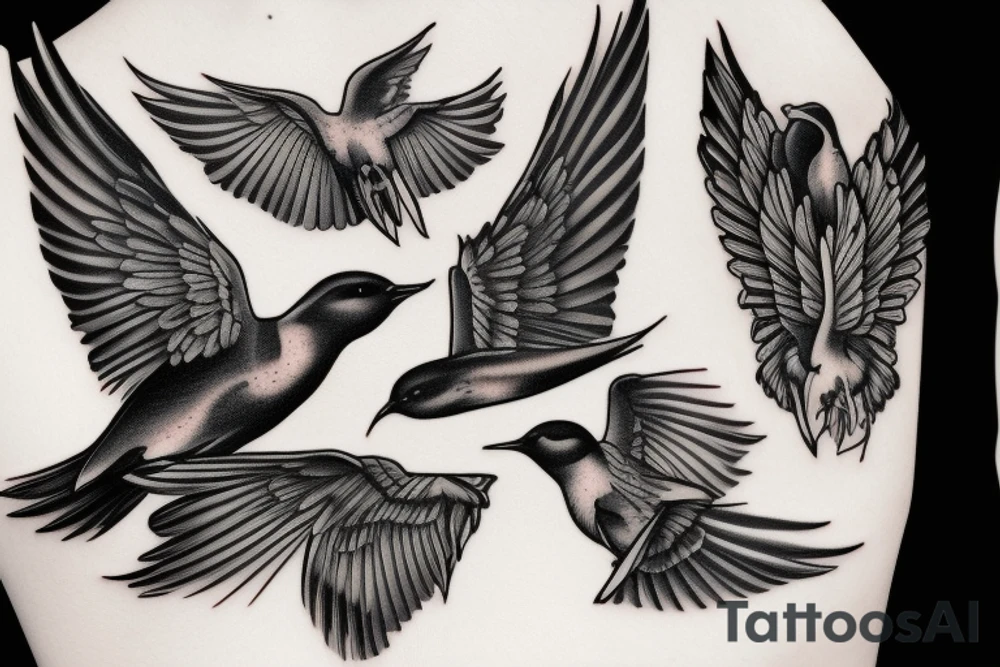 2 swallows tattoo idea