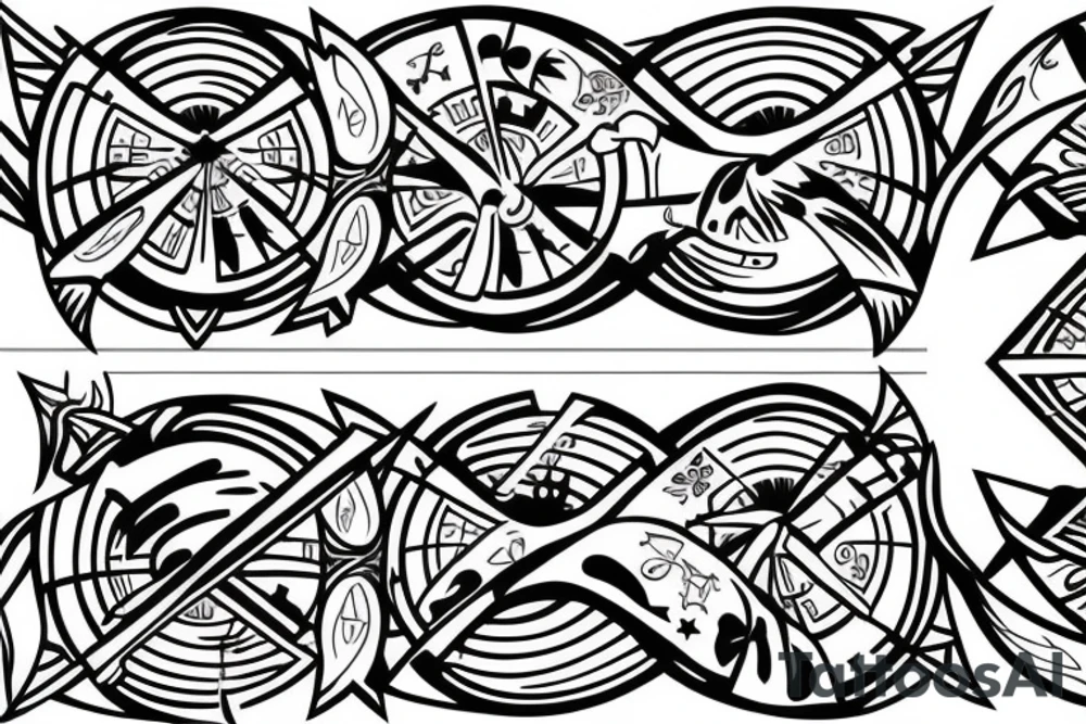 sagittarius bow planet stars elf tattoo idea
