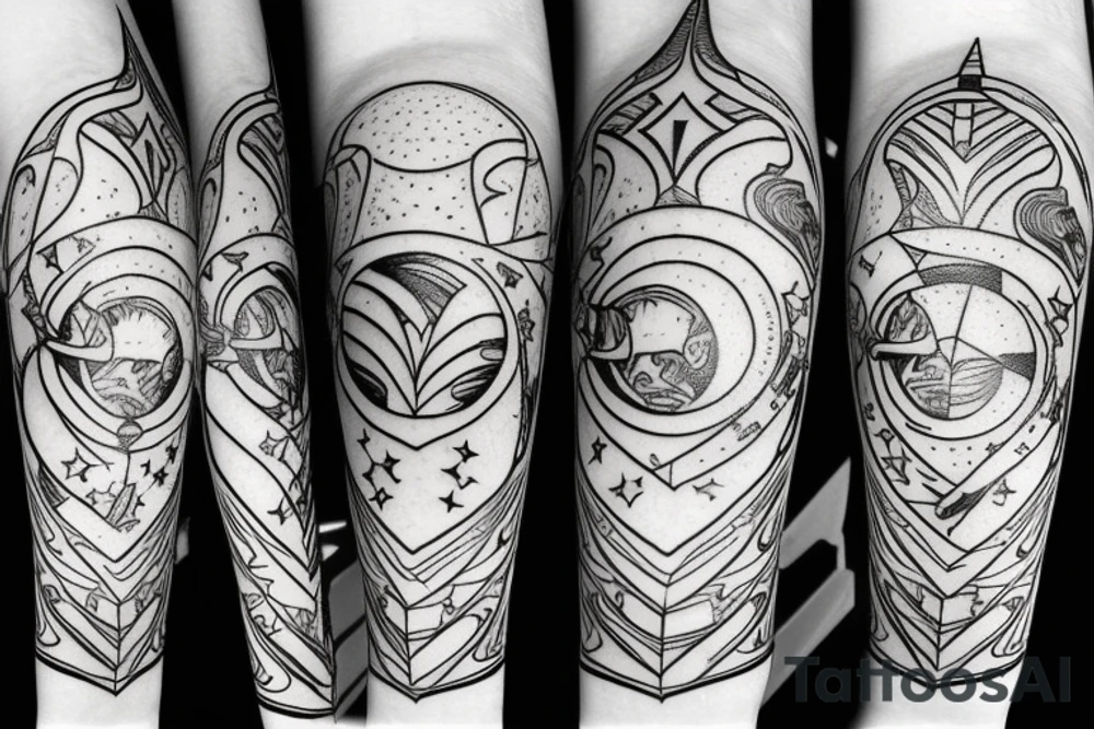 sagittarius bow planet stars elf tattoo idea