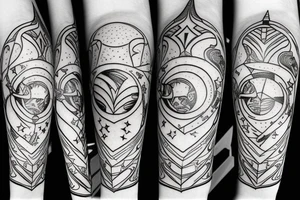 sagittarius bow planet stars elf tattoo idea