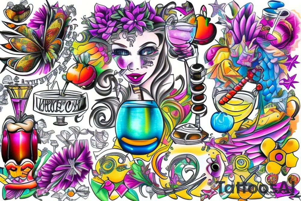 Cocktail tattoo idea
