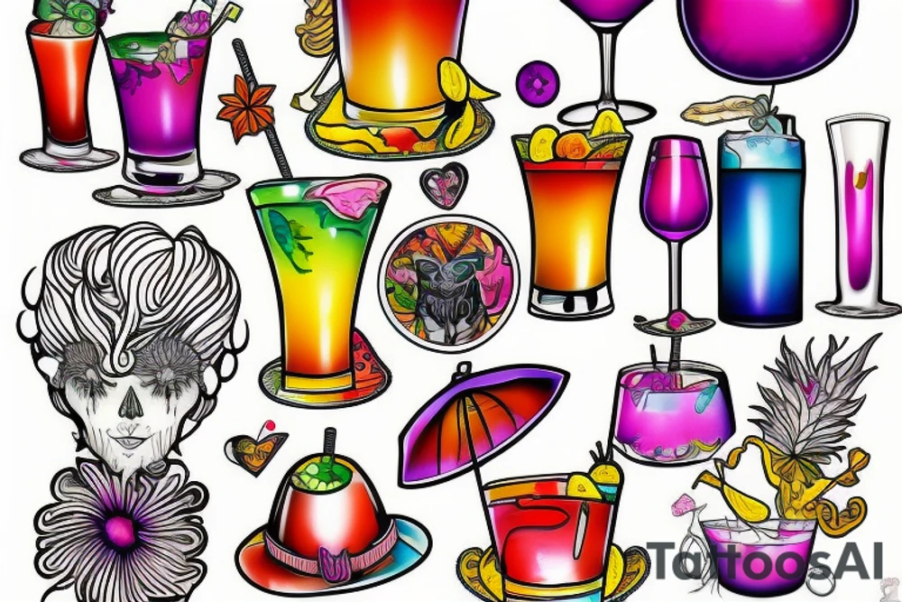 Cocktail tattoo idea