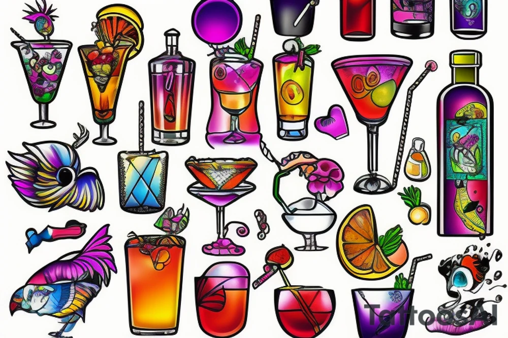 Cocktail tattoo idea