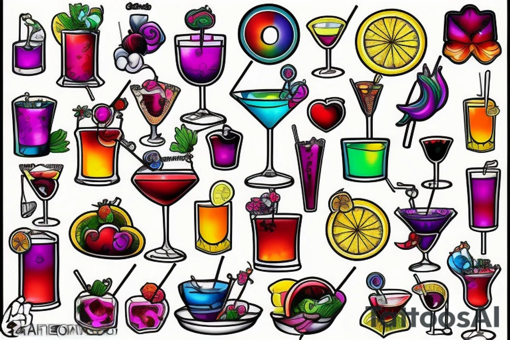 Cocktail tattoo idea