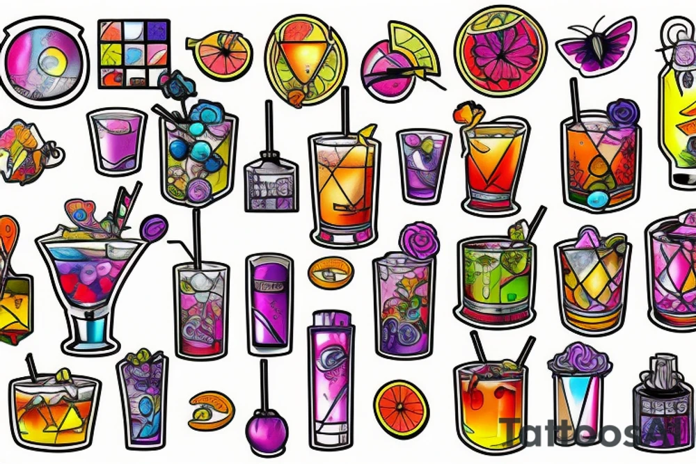 Cocktail tattoo idea