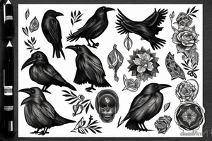 Raven with Danish and American influence tattoo idea