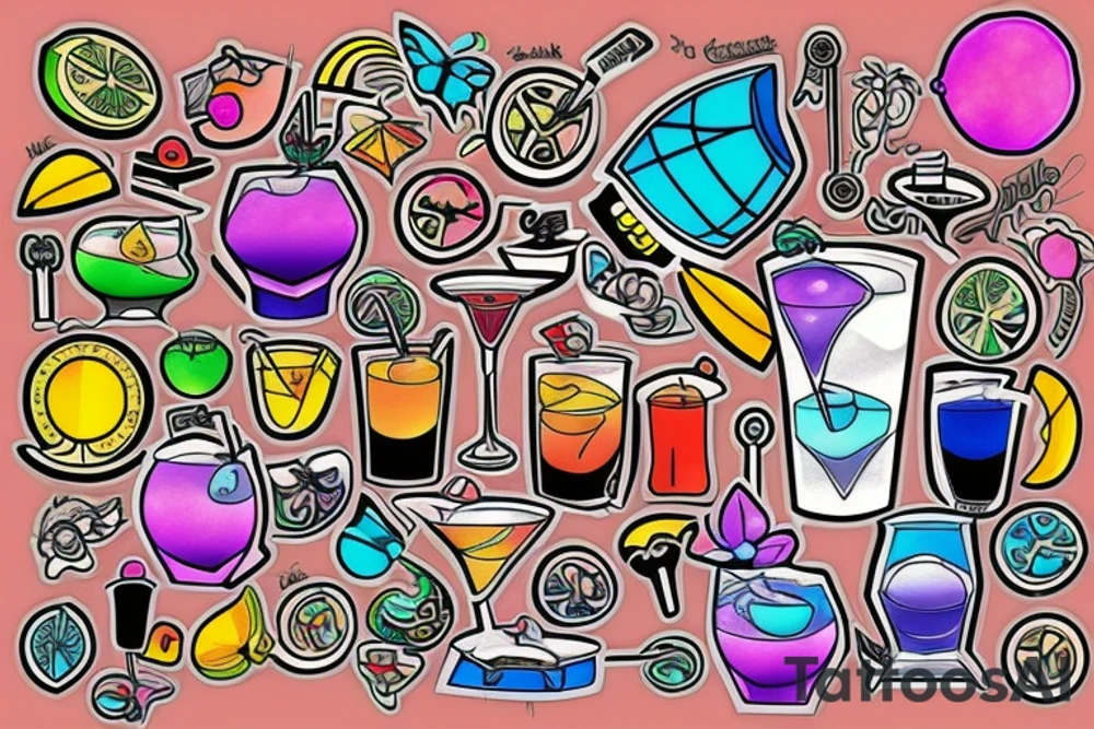 Cocktail tattoo idea