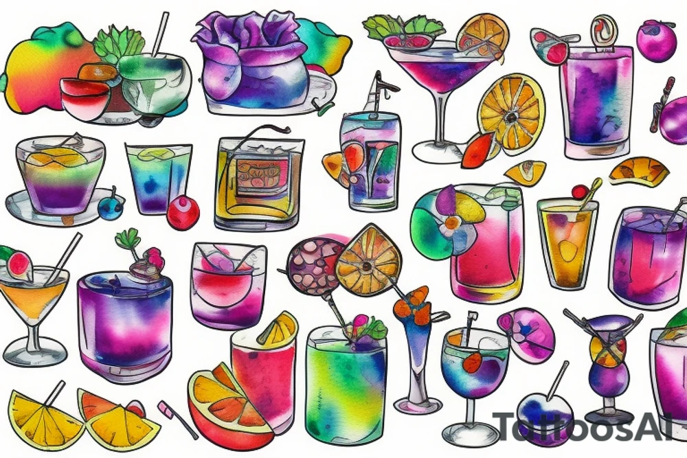 Cocktail tattoo idea